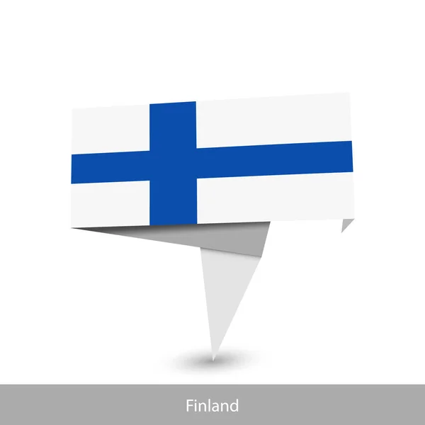 Bandera de Finlandia. Bandera de cinta plegada — Vector de stock