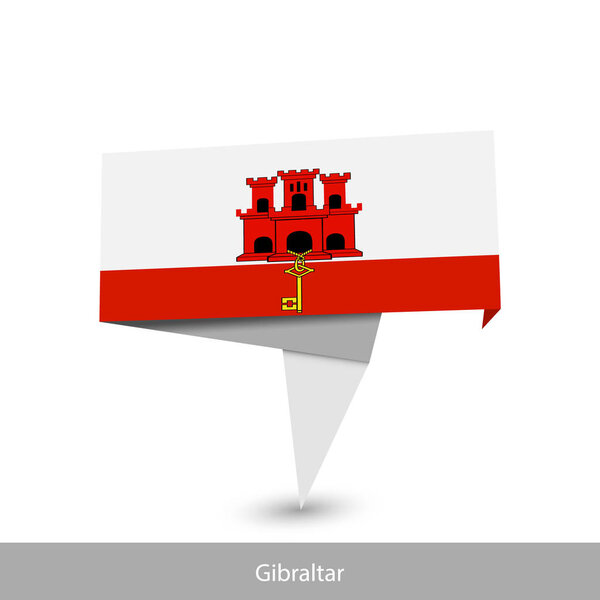Флаг Гибралтара. Складной флаг ленты
