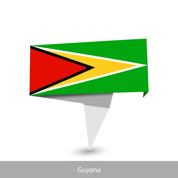 Guyana Country bayrağı. Katlanmış kurdele bayrağı — Stok Vektör