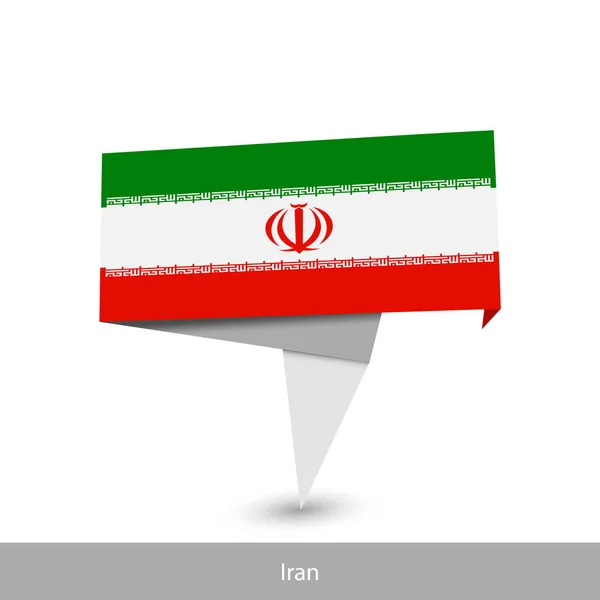伊朗国旗。 折叠式丝带旗帜 — 图库矢量图片