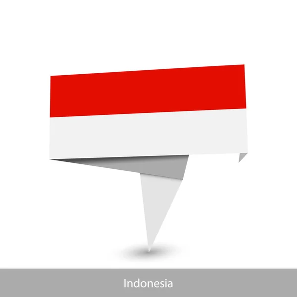 Indonesia Country flag. Folded ribbon banner flag — Stock Vector