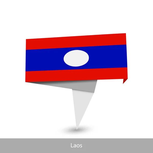 老挝国旗。 折叠式丝带旗帜 — 图库矢量图片