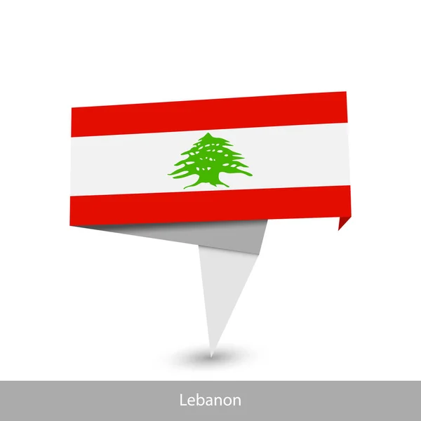 Libanon Land vlag. Opgevouwen lintbanner vlag — Stockvector