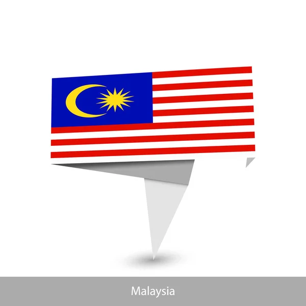 Bendera Negara Malaysia. Bendera pita yang dilipat - Stok Vektor