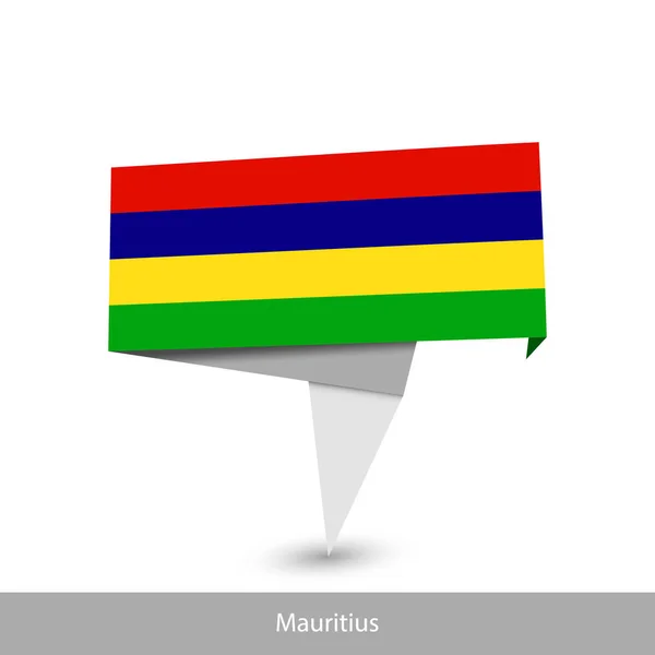 Isla Mauricio Bandera del país. Bandera de cinta plegada — Vector de stock