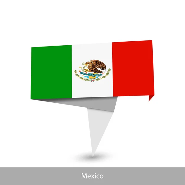 Mexico Country flag. Folded ribbon banner flag — Stok Vektör