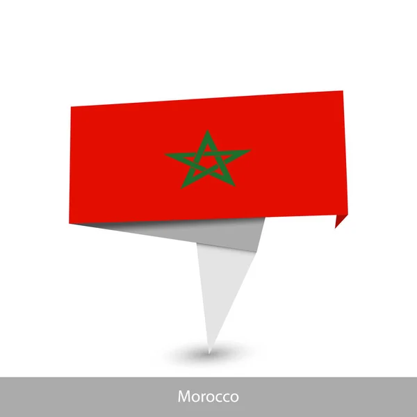 Morocco Country flag. Folded ribbon banner flag — Stok Vektör