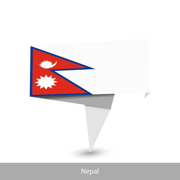 Nepal Bandiera nazionale. Bandiera a nastro piegato — Vettoriale Stock