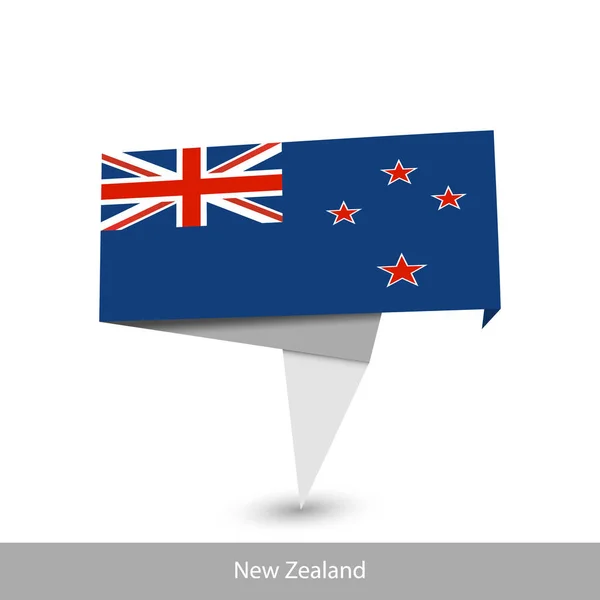 New Zealand Country flag. Folded ribbon banner flag — Stok Vektör