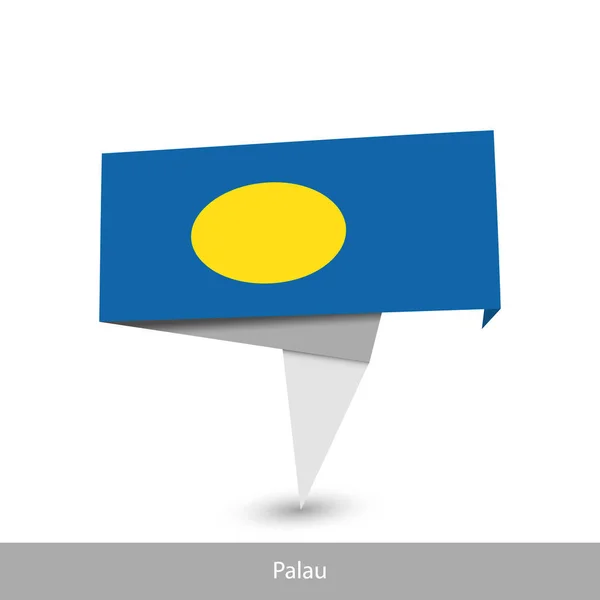 Bandera de Palau Country. Bandera de cinta plegada — Vector de stock