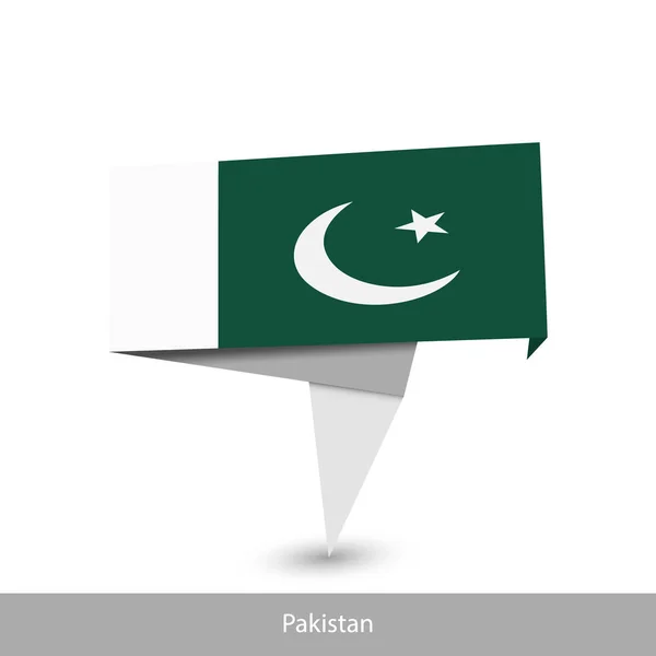 Pakistan Country flag. Folded ribbon banner flag — Stockvector