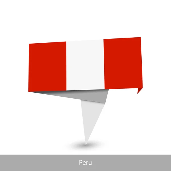 Peru Country flag. Folded ribbon banner flag — Stock vektor