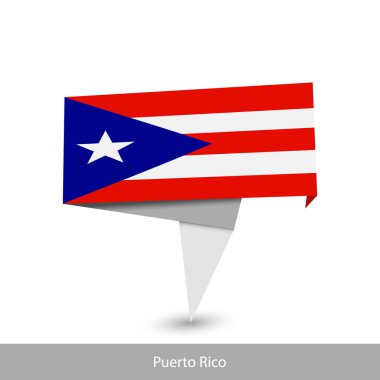 Puerto Rico Country flag. Paper origami banner