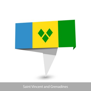 Saint Vincent and Grenadines Country flag. Paper origami banner