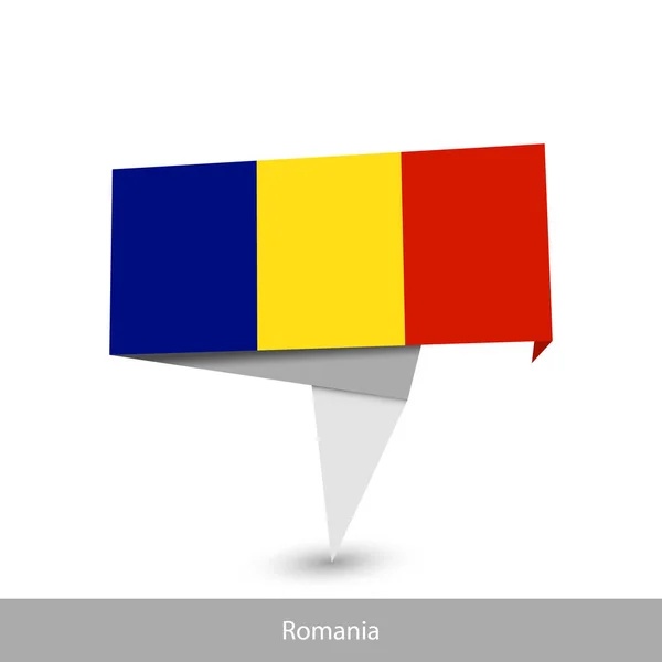 Roumanie Drapeau pays. Bannière origami en papier — Image vectorielle