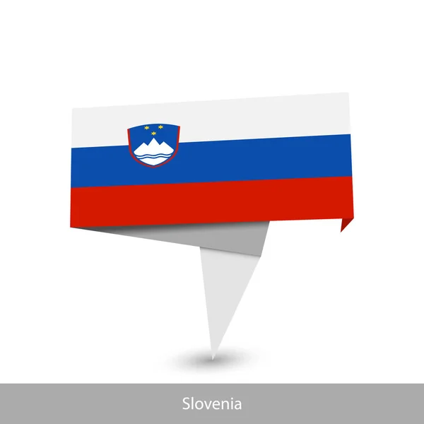 スロベニア国旗。紙折り紙バナー — ストックベクタ