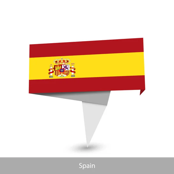Hiszpańska flaga kraju. Papierowy baner origami — Wektor stockowy