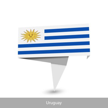 Uruguay Country flag. Paper origami banner