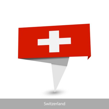 Switzerland Country flag. Paper origami banner