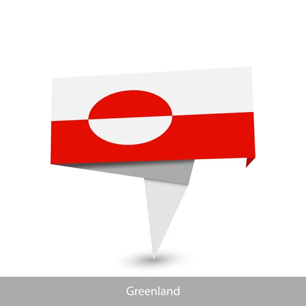 Flaga Grenlandii. Papierowy baner origami — Wektor stockowy