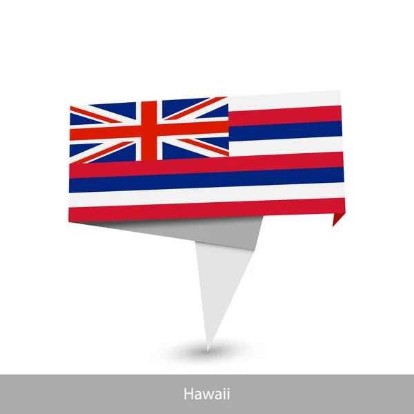 Bandeira do Havaí. Papel origami banner — Vetor de Stock