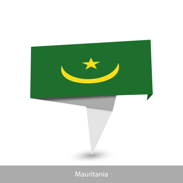Mauritania Country flag. Paper origami banner — Stok Vektör