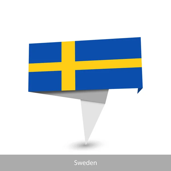 Sweden Country flag. Paper origami banner — 스톡 벡터