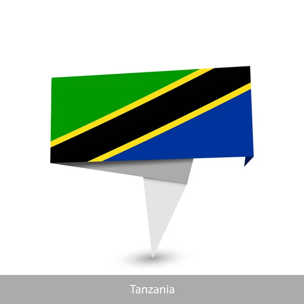 Σημαία Τανζανίας. Πανό οριγκάμι — Διανυσματικό Αρχείο