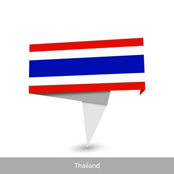 Thailand Country flag. Paper origami banner — Stok Vektör