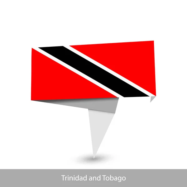 Bandera de Trinidad y Tobago. Banner de origami de papel — Vector de stock