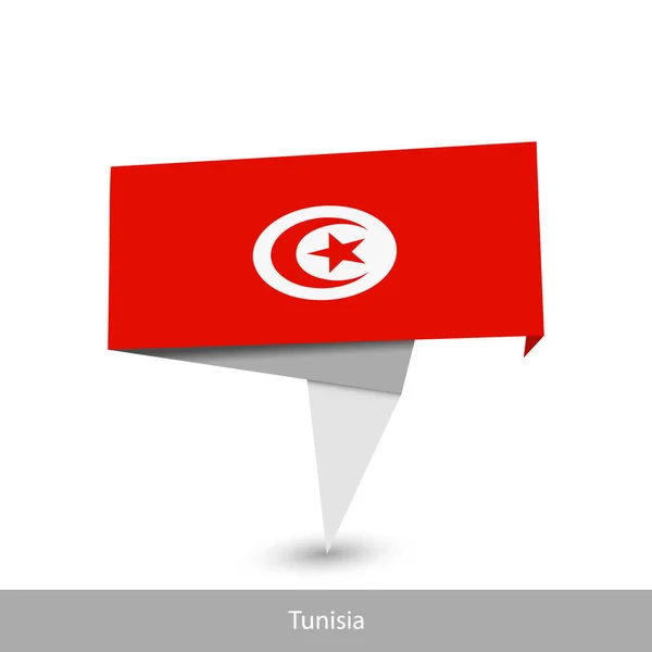 Tunisia Country flag. Paper origami banner — 스톡 벡터