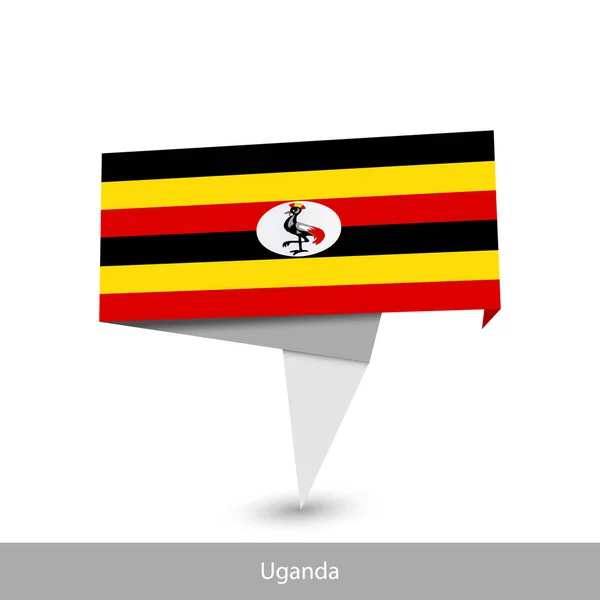 Uganda Country flag. Paper origami banner — Stok Vektör