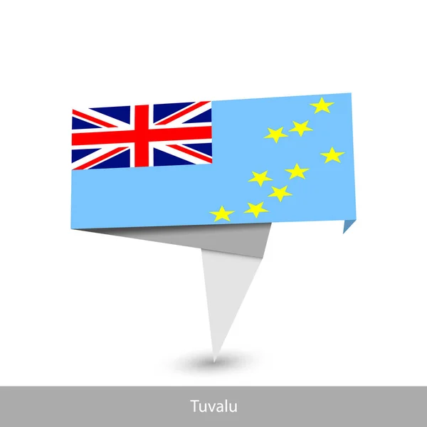 Bandera de Tuvalu. Banner de origami de papel — Vector de stock