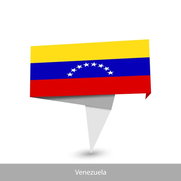 Venezuelská vlajka. Banner origami papíru — Stockový vektor