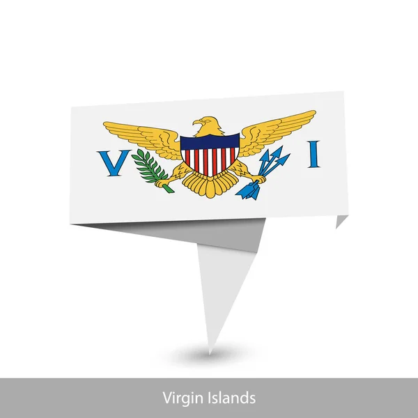 Bandera de Islas Vírgenes. Banner de origami de papel — Archivo Imágenes Vectoriales