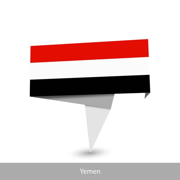 Yemen Country flag. Paper origami banner — Stock vektor