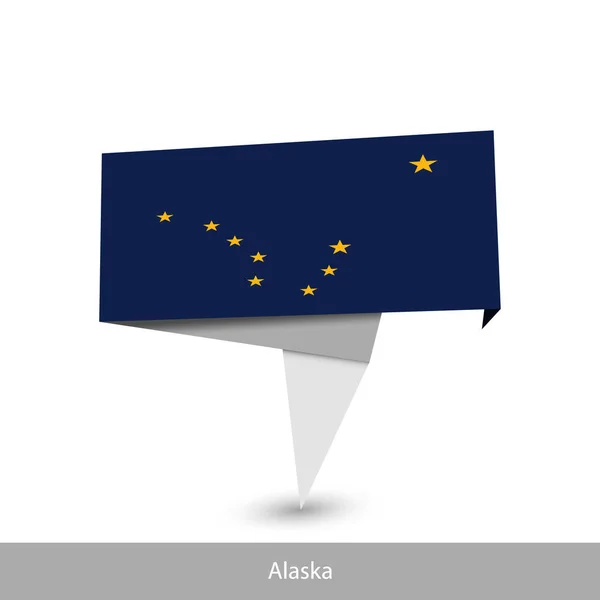 Alaska Country vlag. Papier origami banner — Stockvector