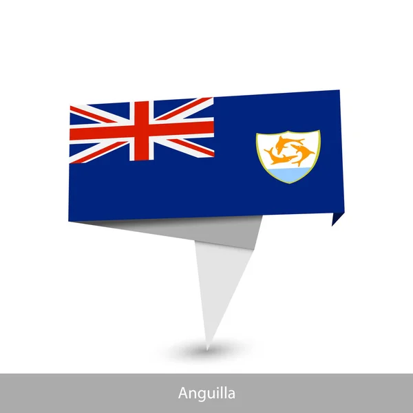 Anguilla Country flagga. Pappersorigami banderoll — Stock vektor