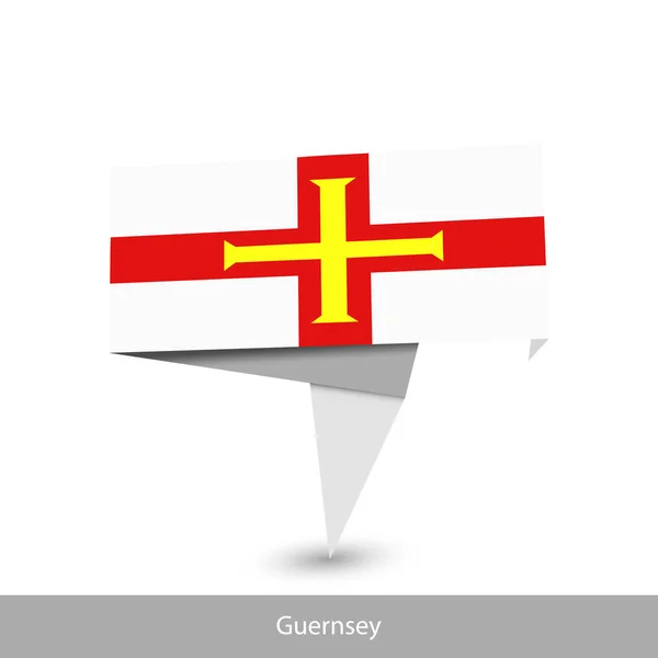 Guernsey bayrağı. Kağıt origami pankartı — Stok Vektör