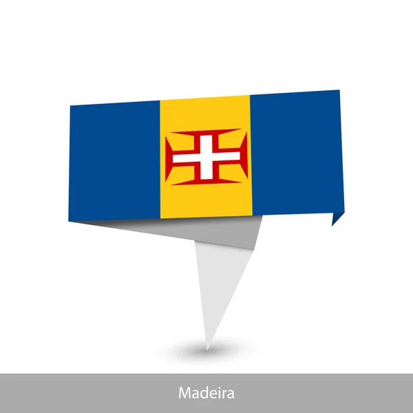 Madeira (Portugal) Bandera del país. Banner de origami de papel — Vector de stock