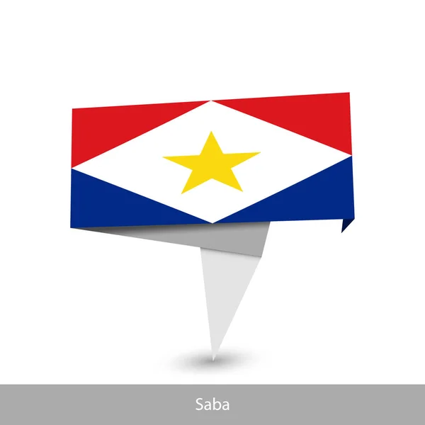 Saba (Reino de Holanda) Bandera del país. Papel origami ba — Vector de stock