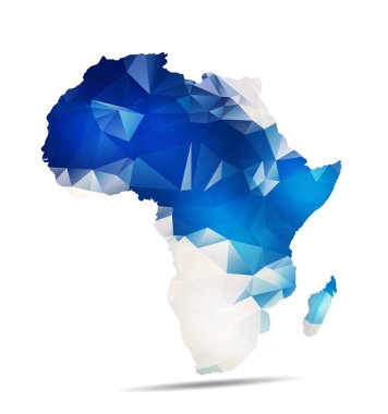 Afrika Kıta Haritası Çokgen Geometrik Tasarımı