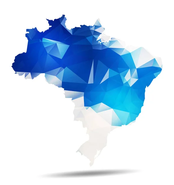 Brazil Map Polygonal Geometric Design — стоковий вектор