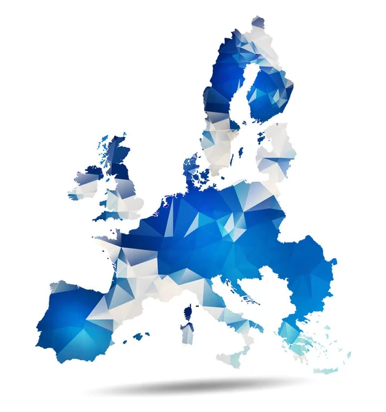 Χάρτης Ευρώπης Πολυγωνικός Γεωμετρικός Σχεδιασμός — Διανυσματικό Αρχείο