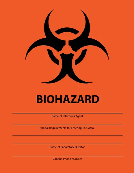 Cartaz Agente Infeccioso Sinal Segurança Risco Biológico — Vetor de Stock