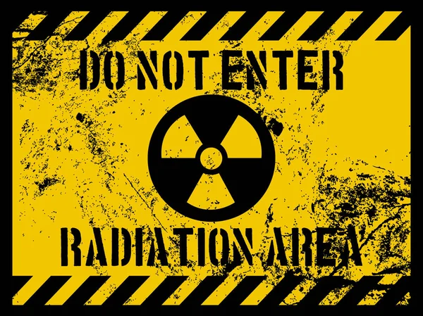 Enter Radiation Area Sign Grunge Texture — Stock Vector