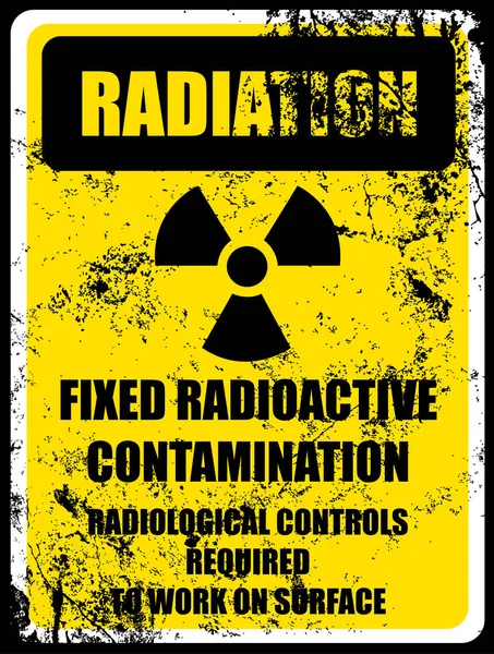 Materiais Radioativos Sinal Cuidado Textura Grunge — Vetor de Stock