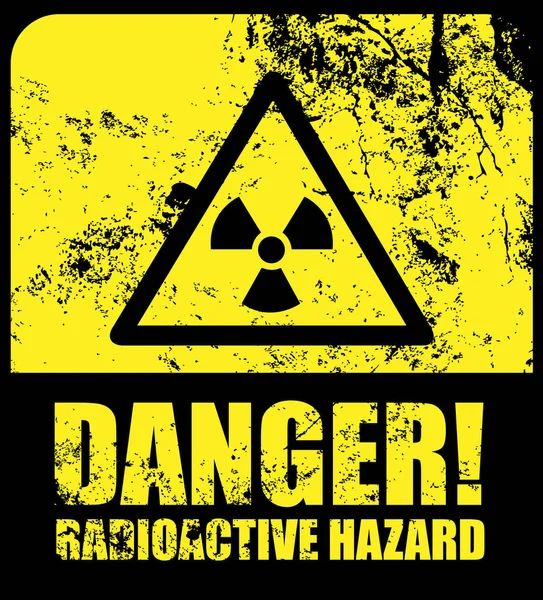 Sinal Risco Radioativo Textura Grunge — Vetor de Stock