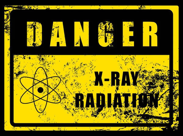 Ray Veszély Figyelmeztető Jel Grunge Textúra — Stock Vector