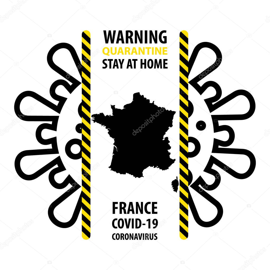 Stay At Home France CoVid-19 Warning Sign